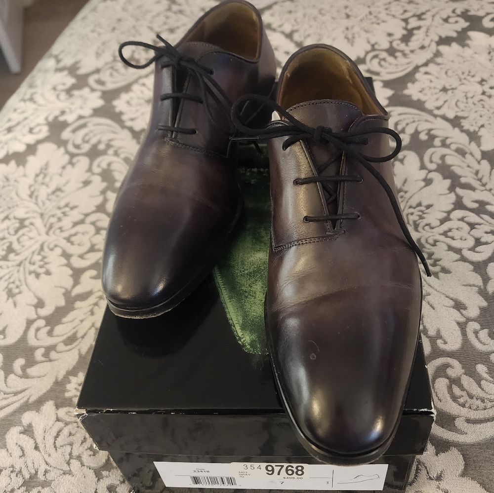 Mens dress shoes size 7D  Magnanni style 23418 Gray (taupe/brown) 9768 used
